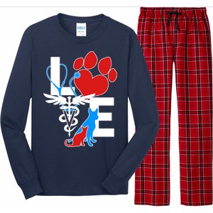 Veterinarian Love Cat and Dog Long Sleeve Pajama Set