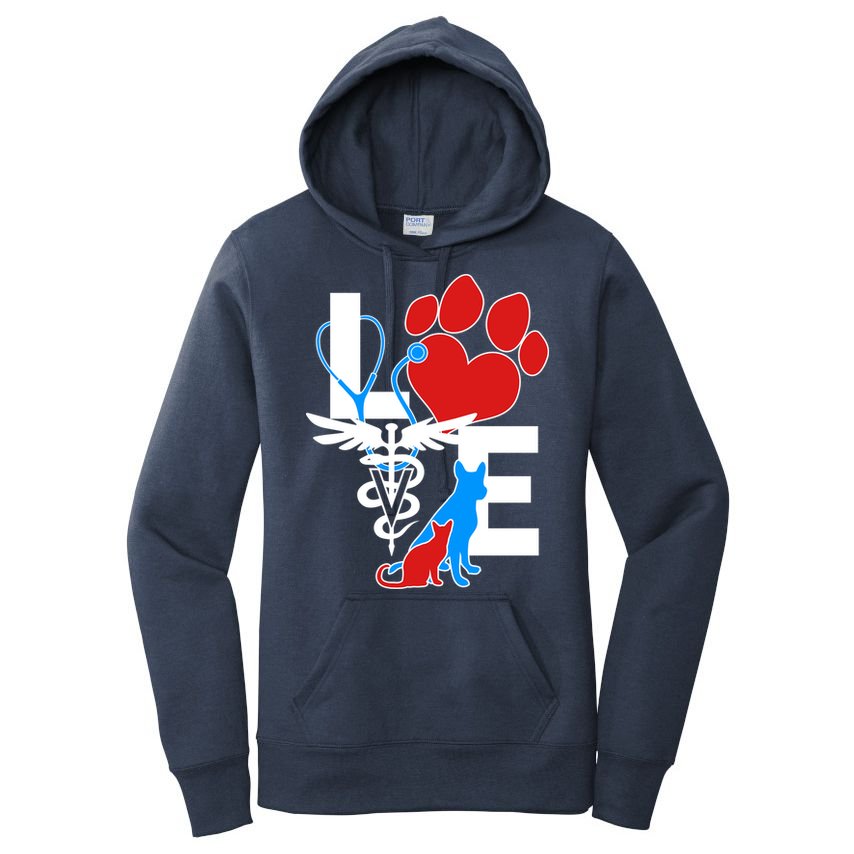 Veterinarian Love Cat and Dog Women's Pullover Hoodie