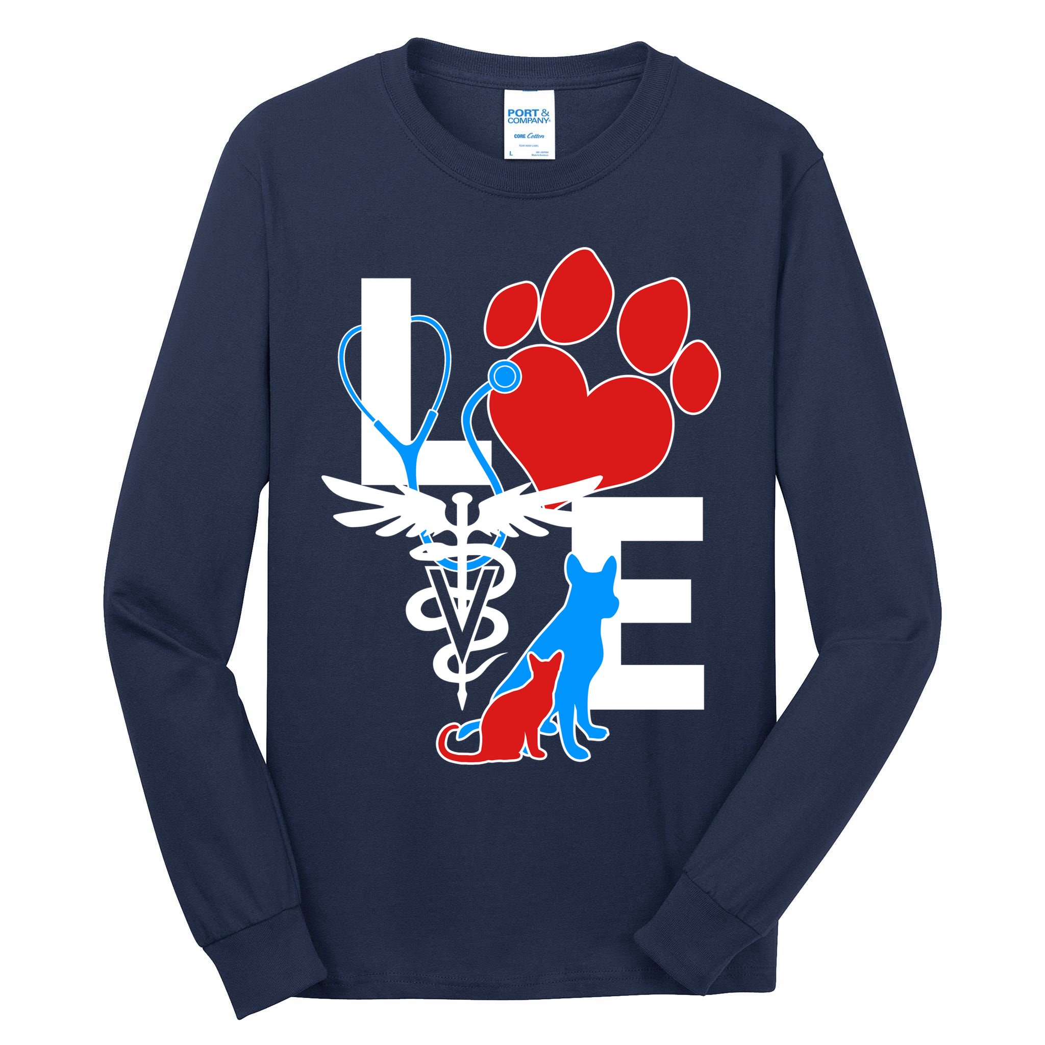 Veterinarian Love Cat and Dog Tall Long Sleeve T-Shirt