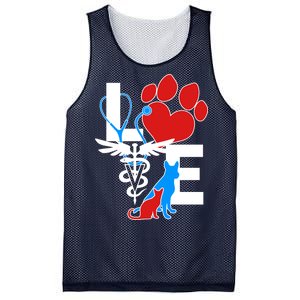 Veterinarian Love Cat and Dog Mesh Reversible Basketball Jersey Tank