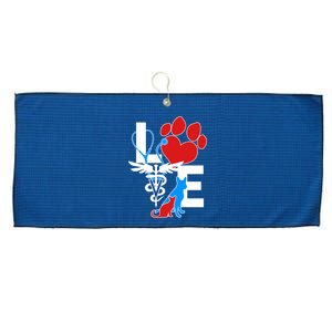 Veterinarian Love Cat and Dog Large Microfiber Waffle Golf Towel