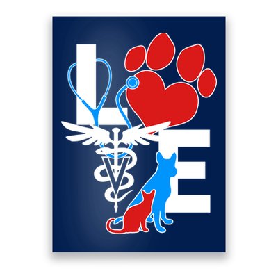 Veterinarian Love Cat and Dog Poster