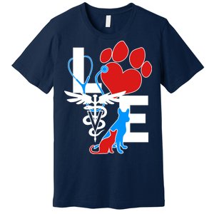 Veterinarian Love Cat and Dog Premium T-Shirt