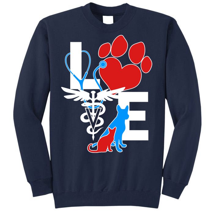 Veterinarian Love Cat and Dog Tall Sweatshirt