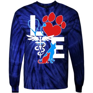 Veterinarian Love Cat and Dog Tie-Dye Long Sleeve Shirt