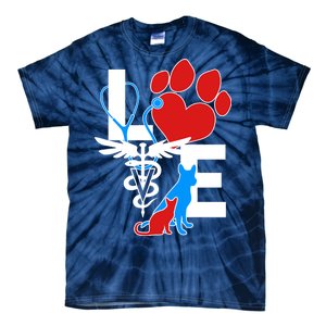 Veterinarian Love Cat and Dog Tie-Dye T-Shirt