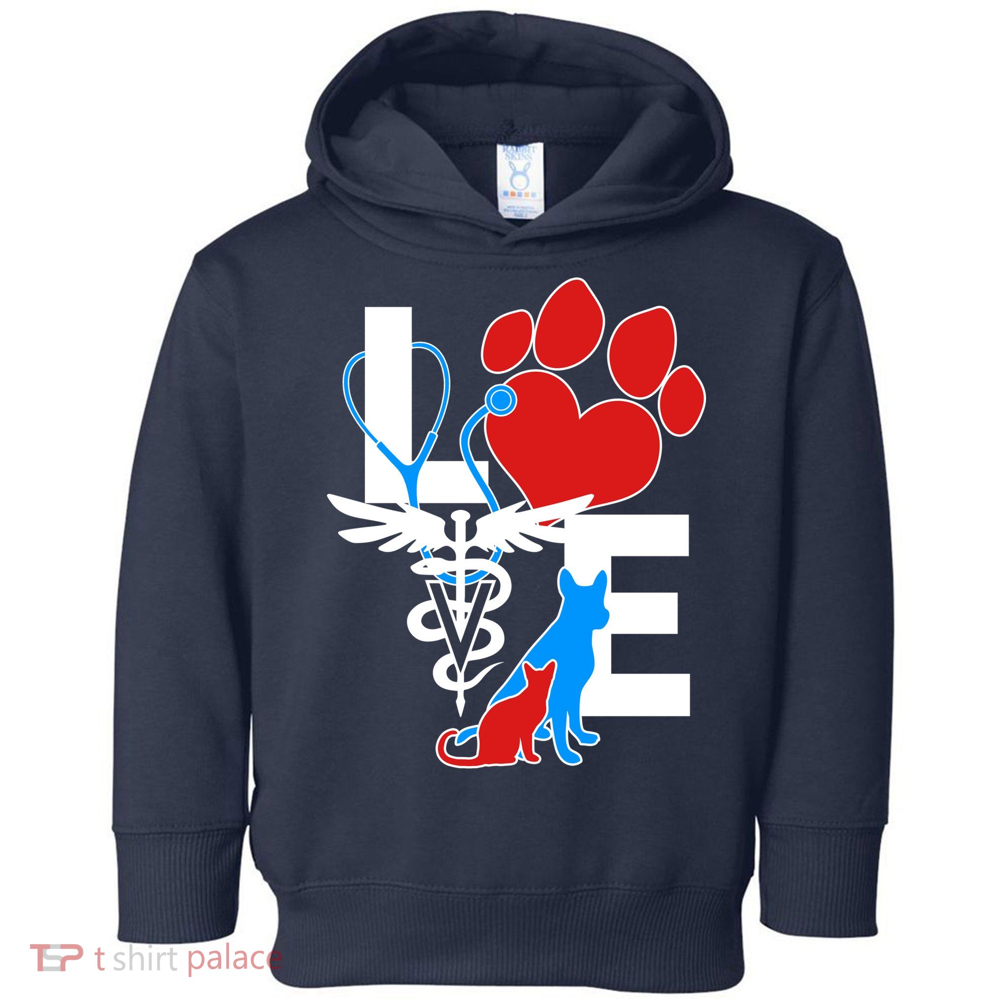 Veterinarian Love Cat and Dog Toddler Hoodie