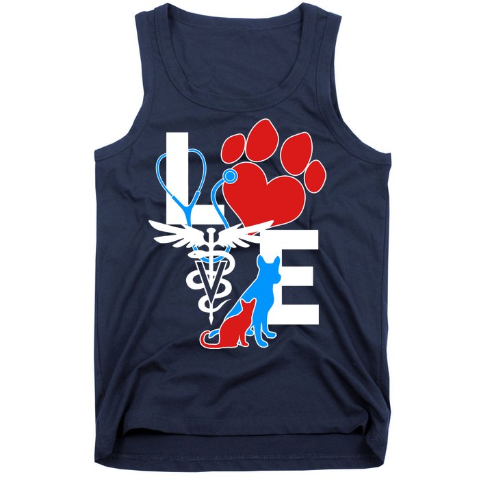 Veterinarian Love Cat and Dog Tank Top