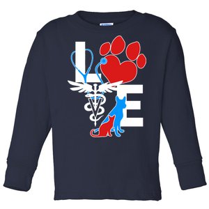 Veterinarian Love Cat and Dog Toddler Long Sleeve Shirt