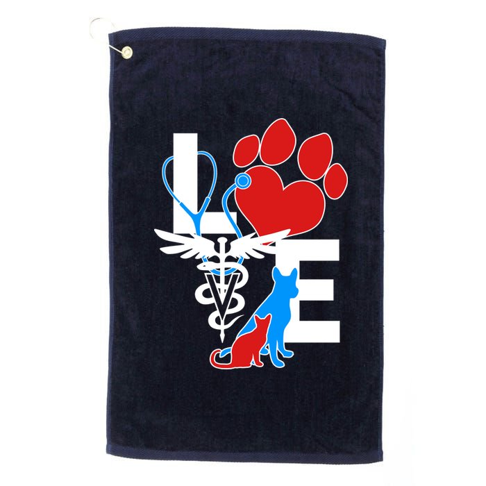 Veterinarian Love Cat and Dog Platinum Collection Golf Towel