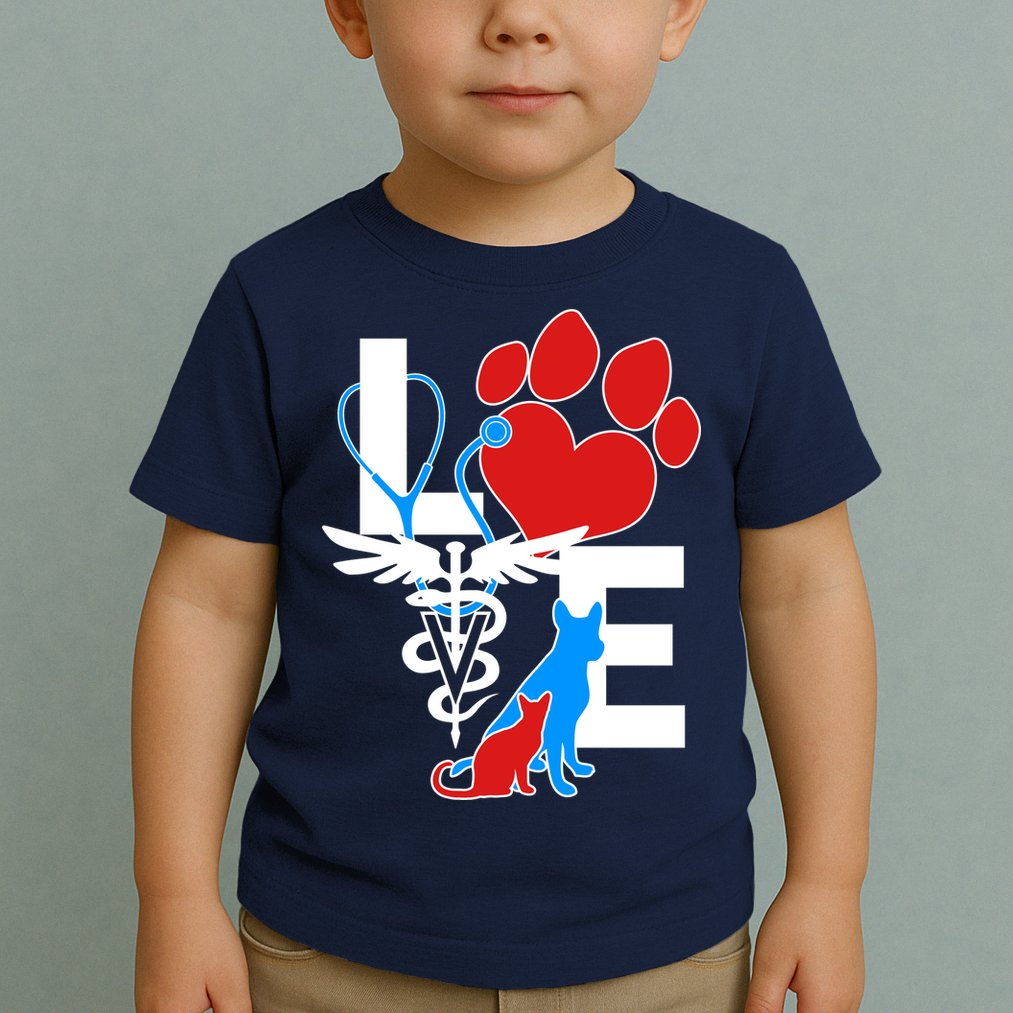 Veterinarian Love Cat and Dog Toddler T-Shirt
