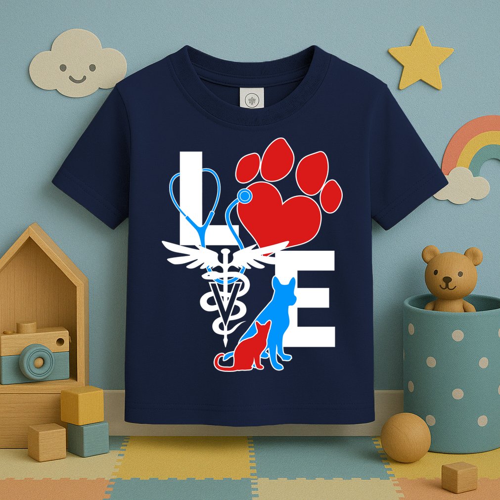 Veterinarian Love Cat and Dog Toddler T-Shirt
