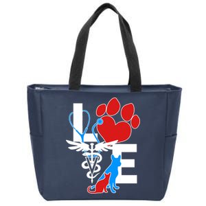 Veterinarian Love Cat and Dog Zip Tote Bag