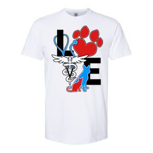 Veterinarian Love Cat and Dog Softstyle CVC T-Shirt