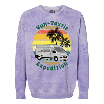 VanTastic Expedition Vanlife Van Camper Lover Colorblast Crewneck Sweatshirt