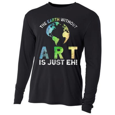 Vintage Earth Without Art Is Just Eh Planet Art Earth Day Cooling Performance Long Sleeve Crew