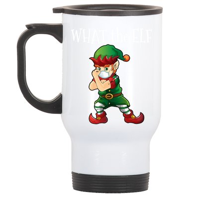 Vaccinated Elf What The Elf Gift Stainless Steel Travel Mug