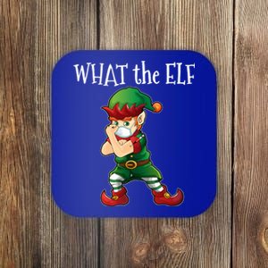 Vaccinated Elf What The Elf Funny Gift Coaster