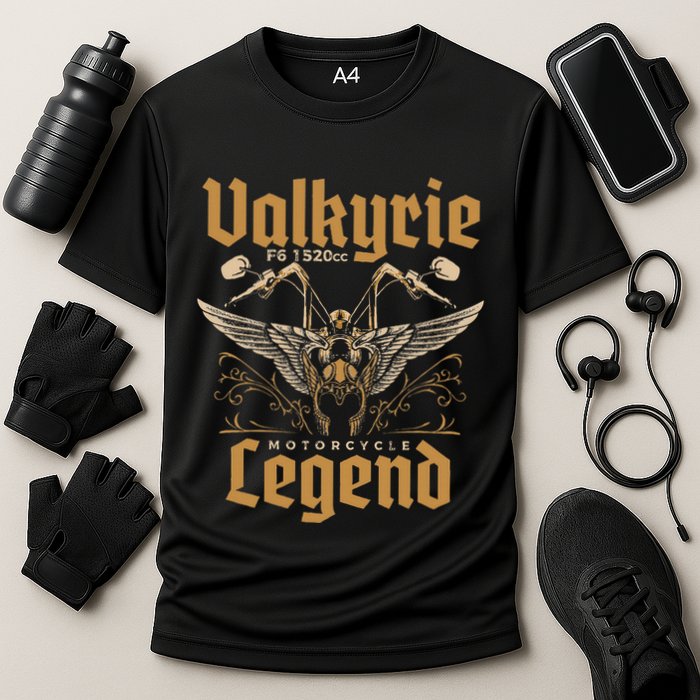 Valkyrie F6 1520cc Motorcycle Legend Biker Cooling Performance Crew T-Shirt