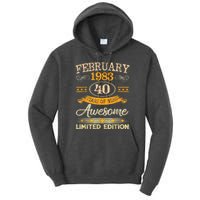 Vintage February 1983 40 Years Old Boy 40th Birthday Tall Hoodie