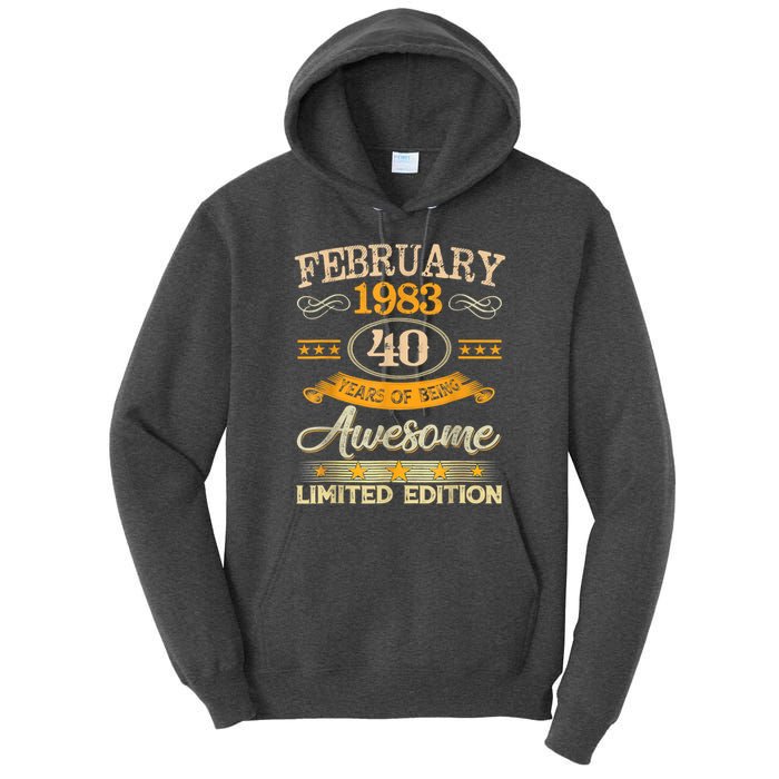 Vintage February 1983 40 Years Old Boy 40th Birthday Tall Hoodie