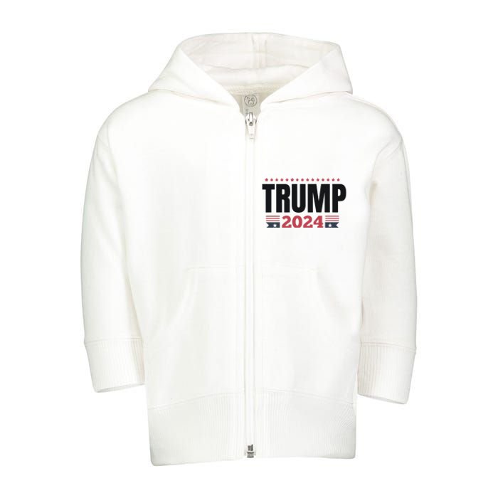 Vote Felon 2024 Trump 2024 Toddler Zip Fleece Hoodie