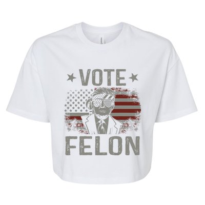 Vote Felon 2024 President Trump 45 47 Vote For The Felon Bella+Canvas Jersey Crop Tee