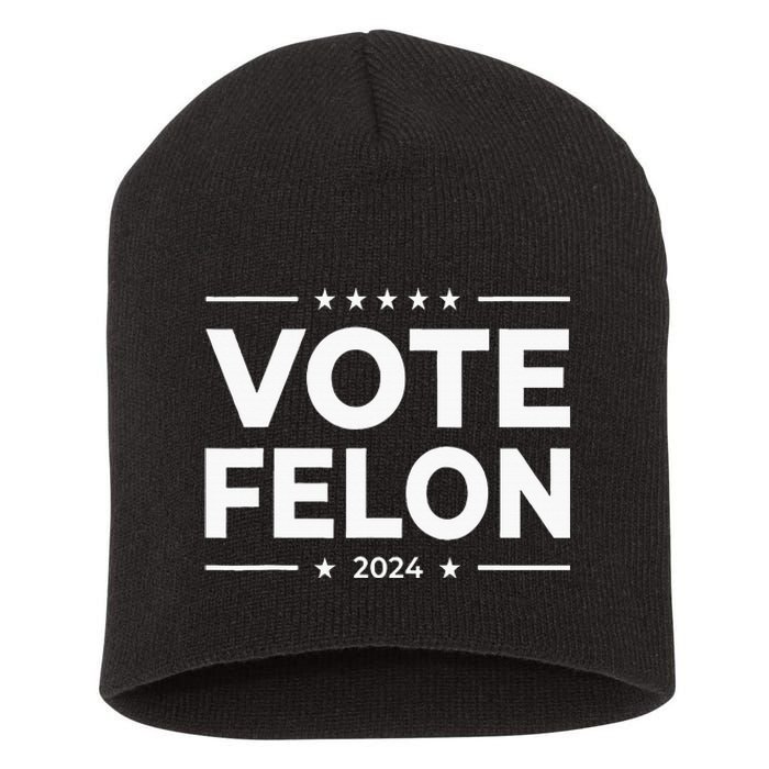 Vote Felon 2024 45 And 47 Short Acrylic Beanie