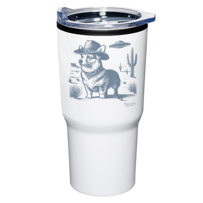 Vintage Funny 90s Western Cowboy Corgi Ufo Tumbler