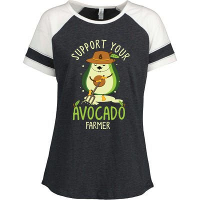 Vegan Food And Avocado Lover Or Guacamole Or Avocado Farmer Enza Ladies Jersey Colorblock Tee