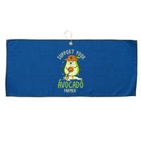 Vegan Food And Avocado Lover Or Guacamole Or Avocado Farmer Large Microfiber Waffle Golf Towel