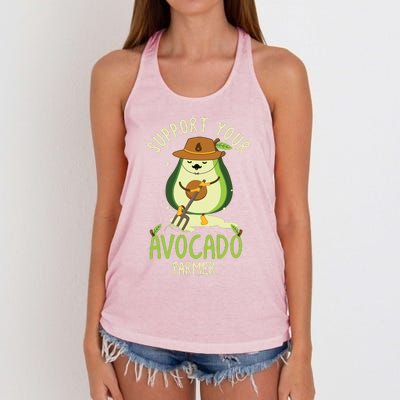 Vegan Food And Avocado Lover Or Guacamole Or Avocado Farmer Women's Knotted Racerback Tank