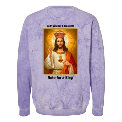 Vote For A King Jesus 2024 Colorblast Crewneck Sweatshirt