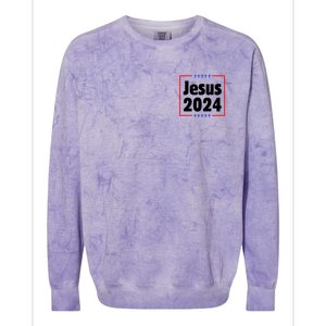 Vote For A King Jesus 2024 Colorblast Crewneck Sweatshirt