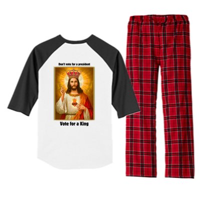 Vote For A King Jesus 2024 Raglan Sleeve Pajama Set