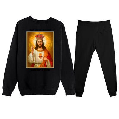 Vote For A King Jesus 2024 Premium Crewneck Sweatsuit Set