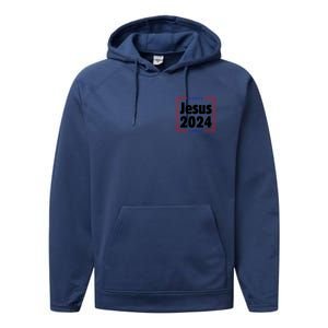 Vote For A King Jesus 2024 Performance Fleece Hoodie