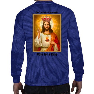 Vote For A King Jesus 2024 Tie-Dye Long Sleeve Shirt