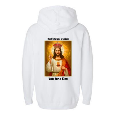 Vote For A King Jesus 2024 Garment-Dyed Fleece Hoodie