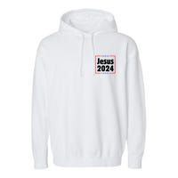 Vote For A King Jesus 2024 Garment-Dyed Fleece Hoodie