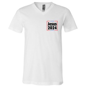 Vote For A King Jesus 2024 V-Neck T-Shirt