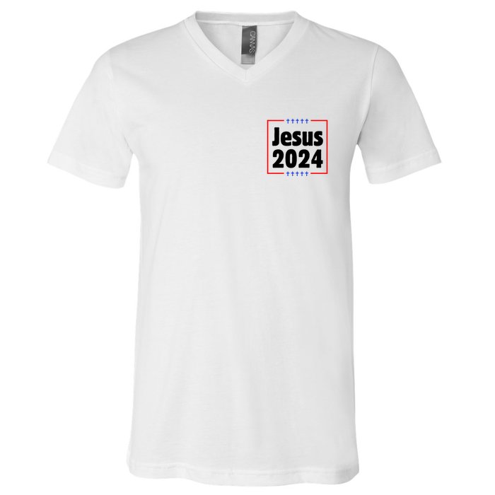 Vote For A King Jesus 2024 V-Neck T-Shirt