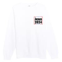 Vote For A King Jesus 2024 Premium Crewneck Sweatshirt