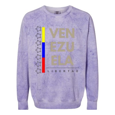 Venezuelan Flag Apparel With 7 Stars Libertad Tricolor Gift Colorblast Crewneck Sweatshirt