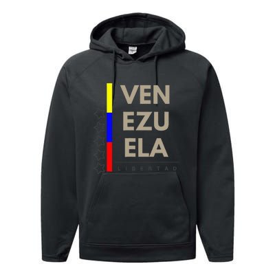 Venezuelan Flag Apparel With 7 Stars Libertad Tricolor Gift Performance Fleece Hoodie