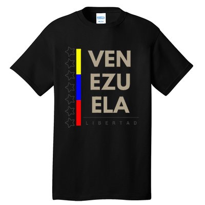 Venezuelan Flag Apparel With 7 Stars Libertad Tricolor Gift Tall T-Shirt