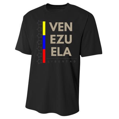 Venezuelan Flag Apparel With 7 Stars Libertad Tricolor Gift Performance Sprint T-Shirt