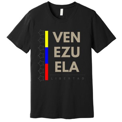 Venezuelan Flag Apparel With 7 Stars Libertad Tricolor Gift Premium T-Shirt