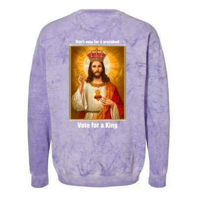 Vote For A King Jesus 2024 Colorblast Crewneck Sweatshirt