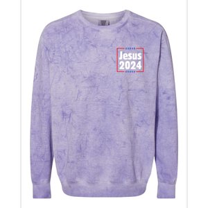 Vote For A King Jesus 2024 Colorblast Crewneck Sweatshirt